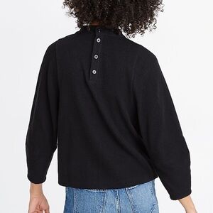 MADEWELL Texture & Thread Women’s Medium Top Ribbed Button-Back Mockneck Top